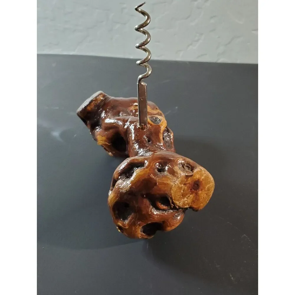 Wooden Cork Screw Wine Bottle Opener Wood knotted Vine~Vintage~